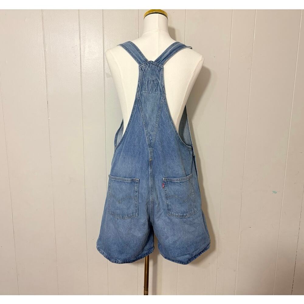 Levi’s I Will Shortalls Medium Wash Denim Overalls Shorts Size M - Picture 10 of 14